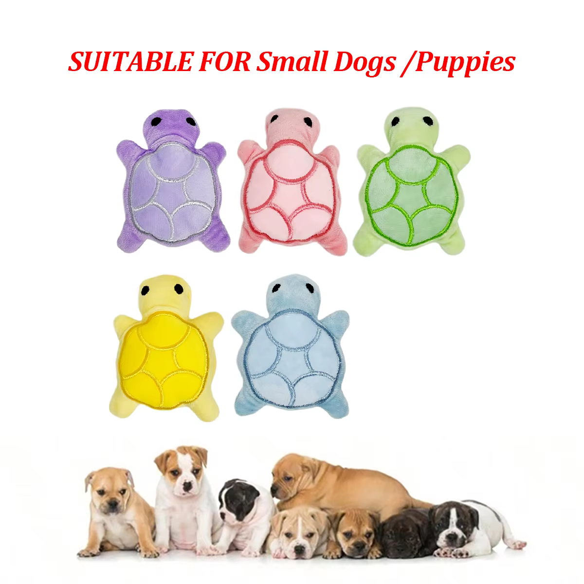 Juguete de peluche tortuga sonoro para perros – suave y dental - imagen 5