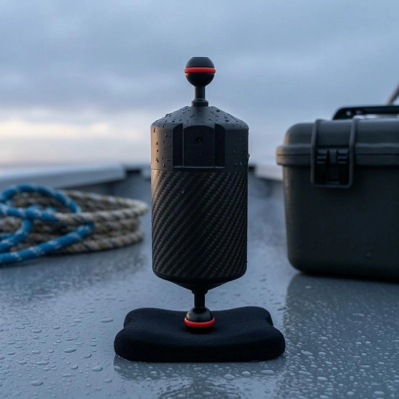 Brazo de flotación ligero fibra carbono para buceo, negro y rojo - imagen 2