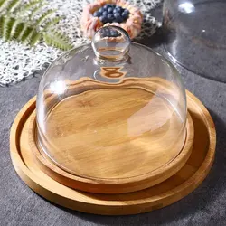 Soporte golosinas con cúpula de vidrio antipolvo para gato y perro