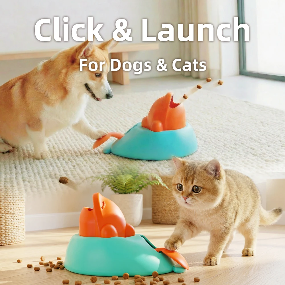 Dispensador de comida lento interactivo para perros y gatos, ballena - imagen 3