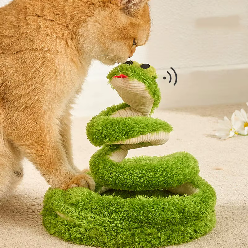 Rascador para gatos con serpiente y plumas – Protege tus muebles - imagen 4