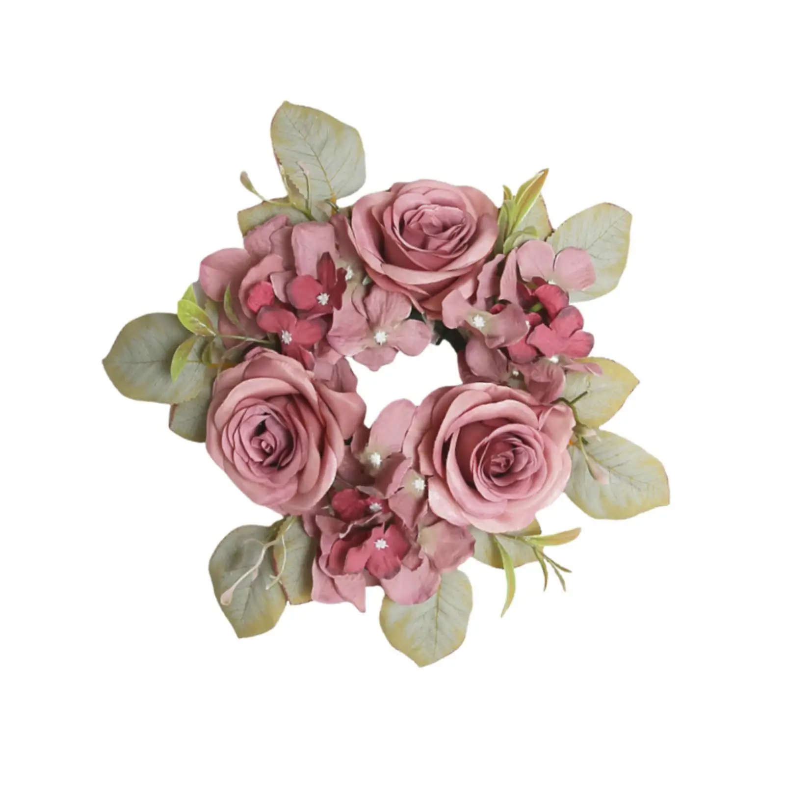 Corona Floral con Rosas Artificiales 30 cm – Adorno Colgante para Puerta - imagen 5