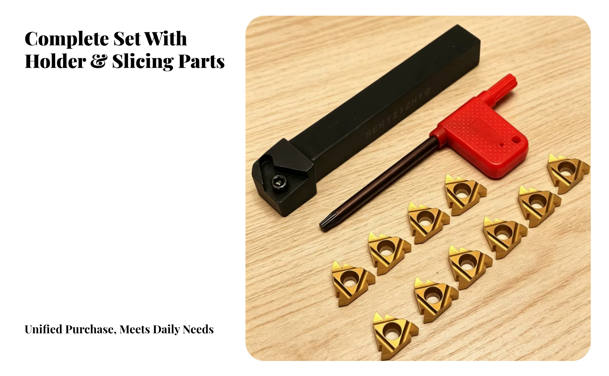 Carbide Insert Set Screw-Mounted SER1212H16 Tool Holder Rectangular Shank Right-Hand Lathe Thread Cutting kit