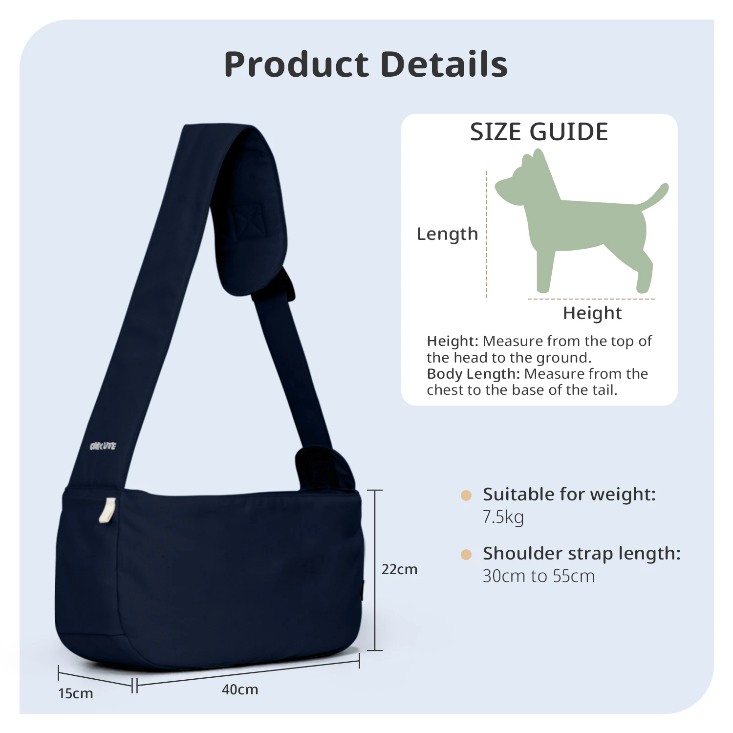 Bolsa de transporte beige y azul oscuro