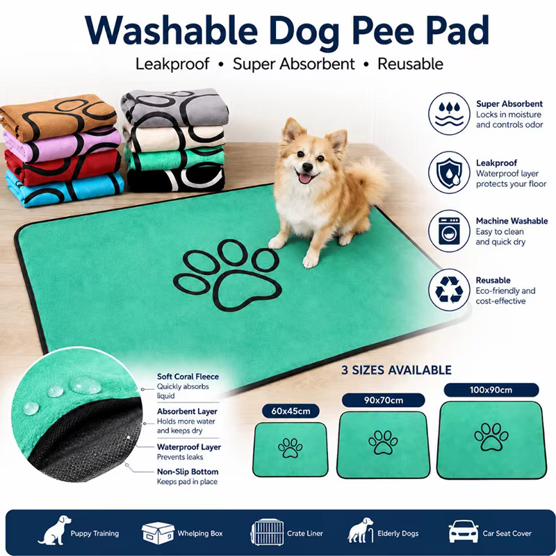 Empapador reutilizable para perros vellón coral antifugas lavable - imagen 4