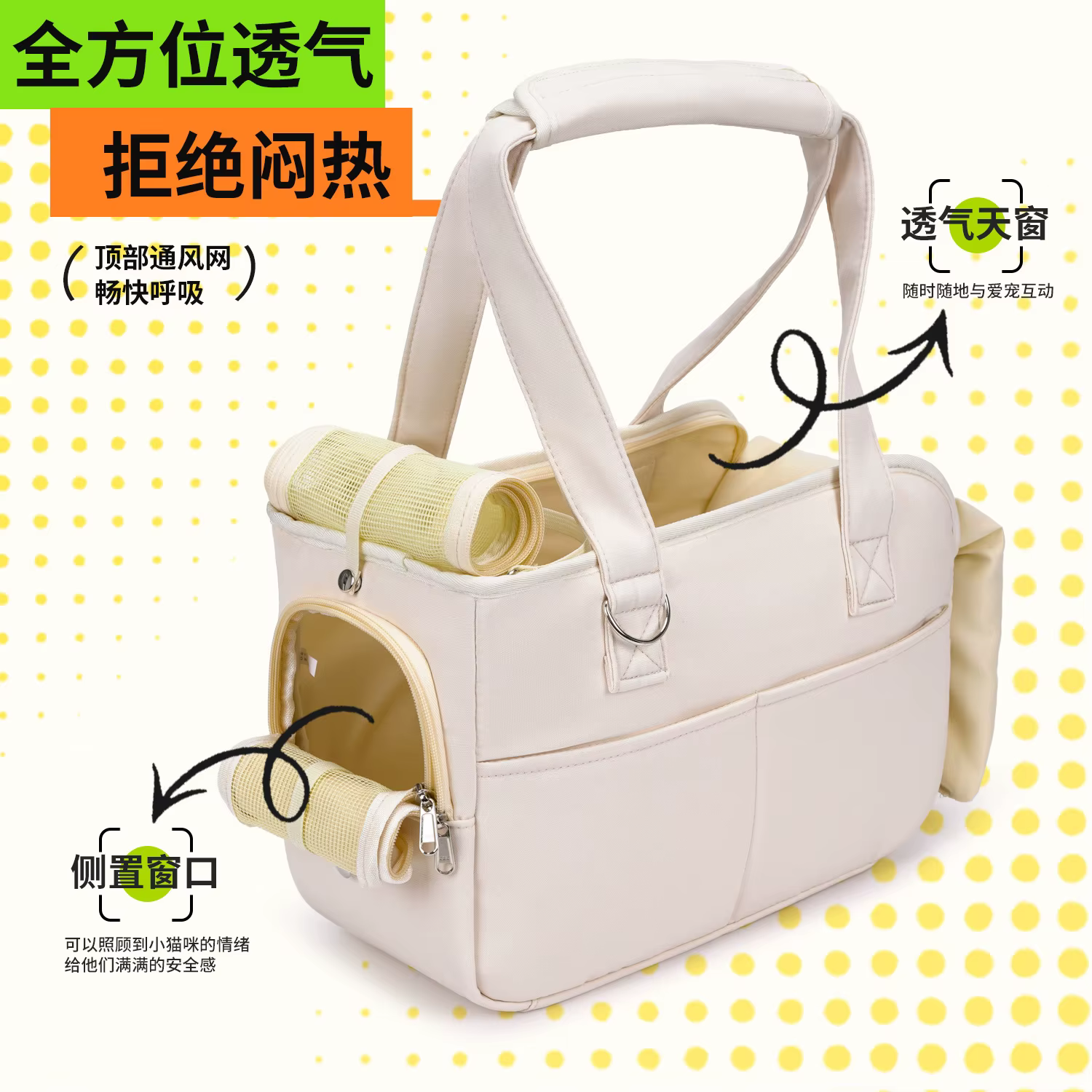 Bolsa de transporte bandolera para mascotas: perros pequeños y gatos - imagen 4