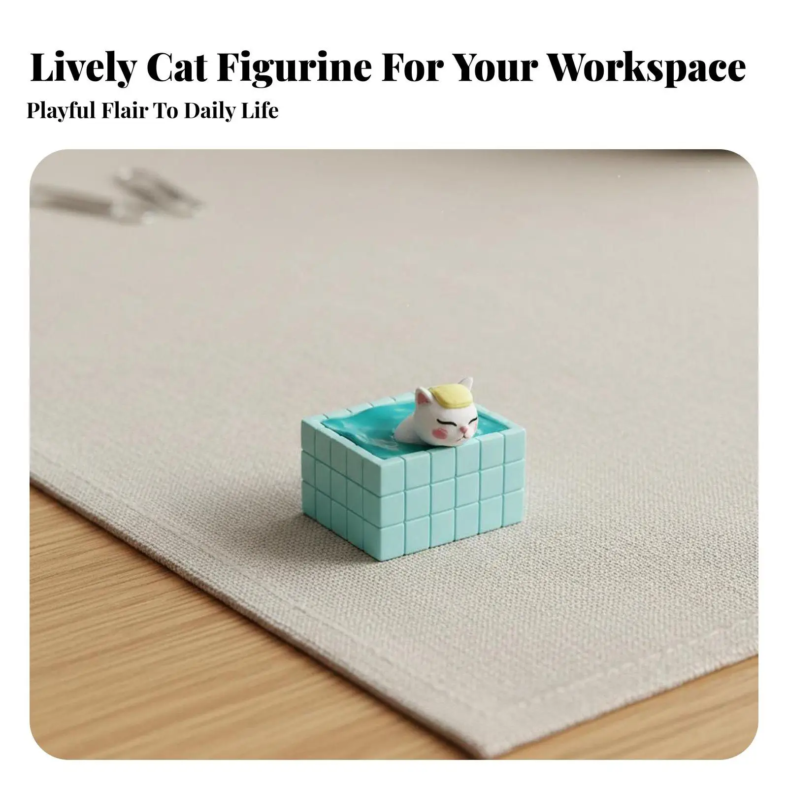 Estatua gato bañándose resina – Decoración hogar y oficina - imagen 4
