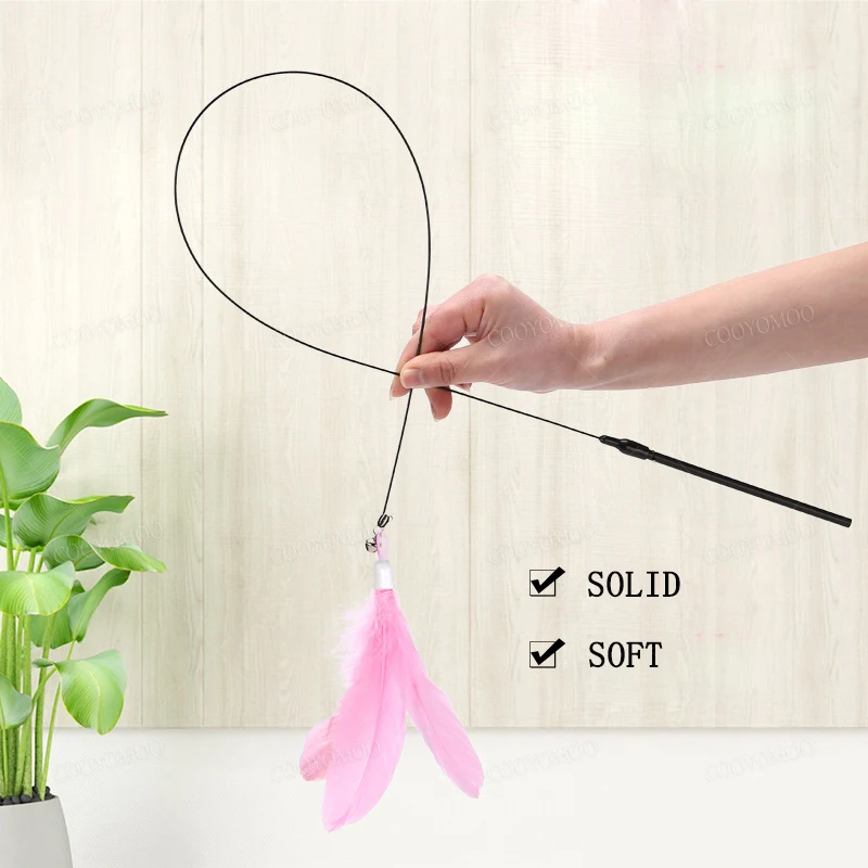 Palo interactivo para gatos con plumas y campana, ventosa - imagen 2