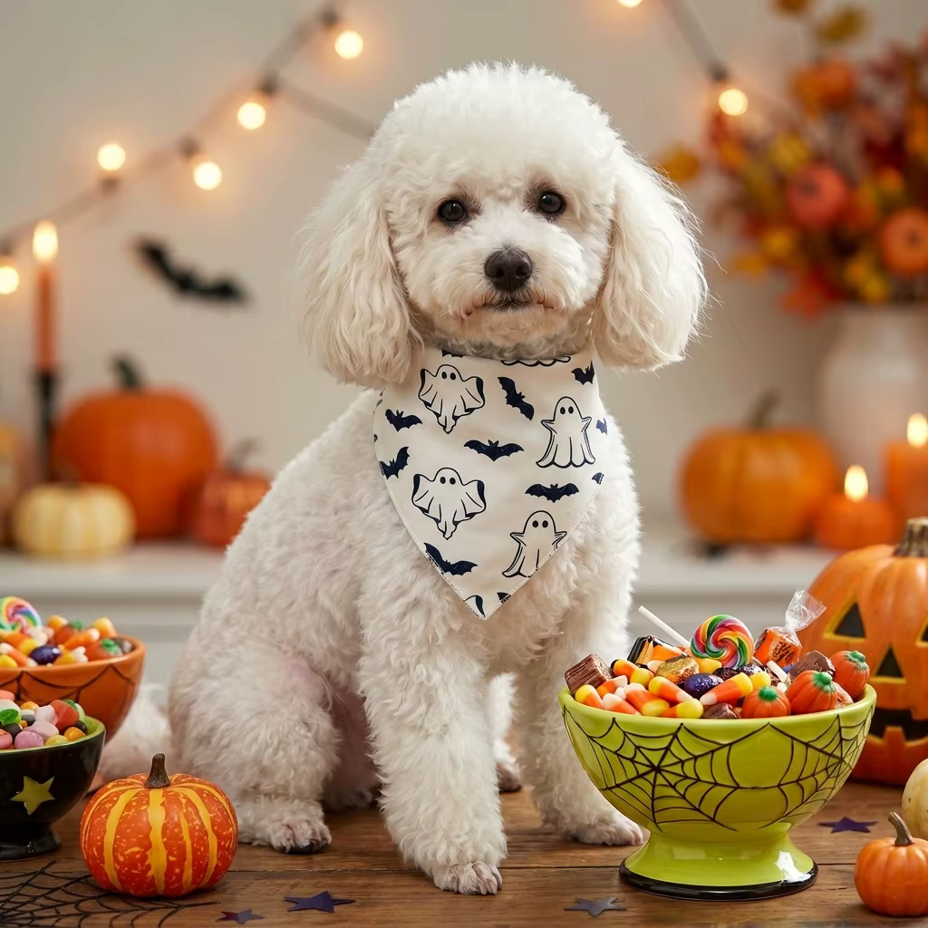 Pañuelo triangular de Halloween para perros y gatos - imagen 5