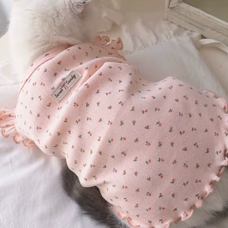 Camiseta floral fresca de algodón para perros pequeños – Chihuahua - imagen 4