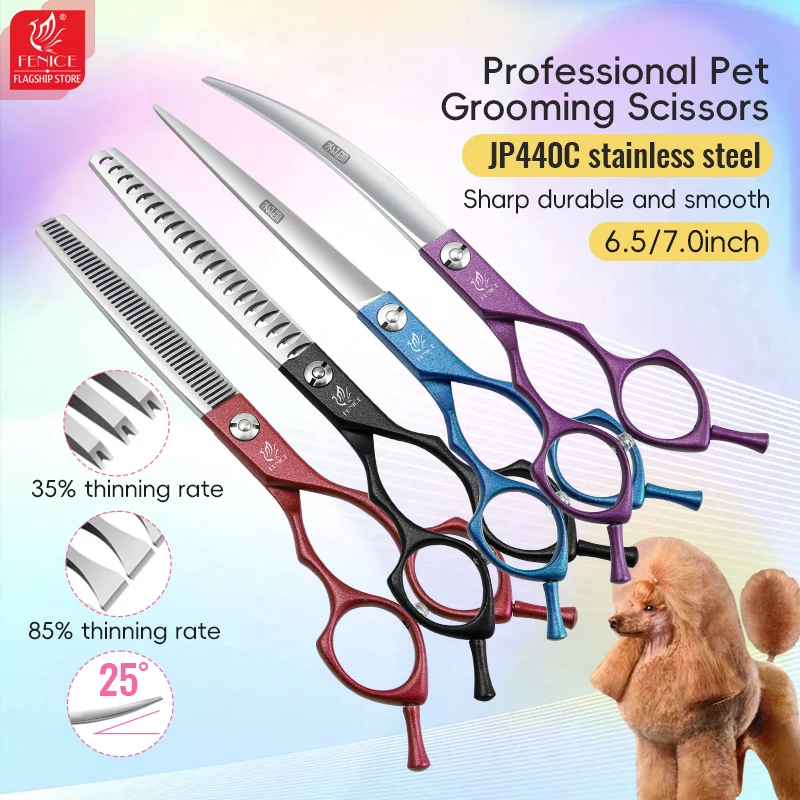 Tijeras de peluquería canina rectas y curvas, entresacar - imagen 2
