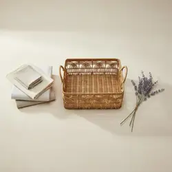 Cesto mimbre sintético para gatos y perros pequeños – Cama tejida decorativa