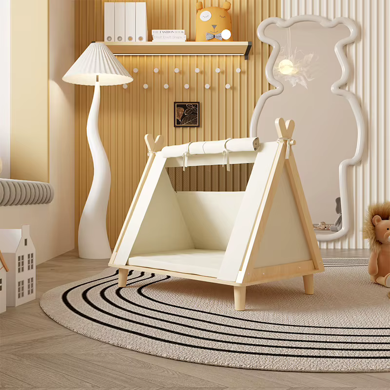 Cama tipi elevada para perros y gatos pequeños – Tienda portátil con cojín - imagen 5