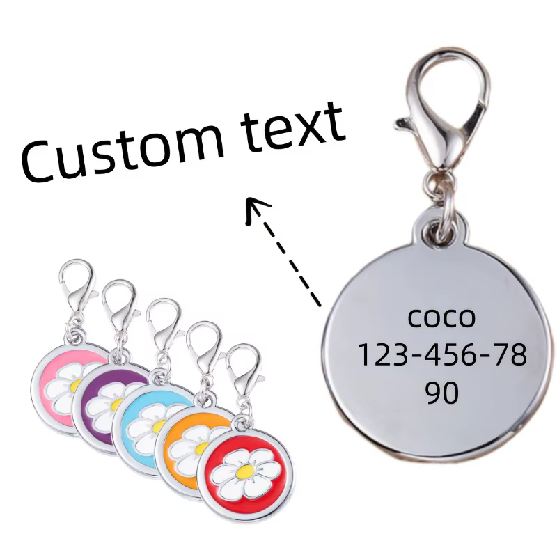 Placa identificativa personalizada para perros y gatos - Diseño margarita - imagen 2