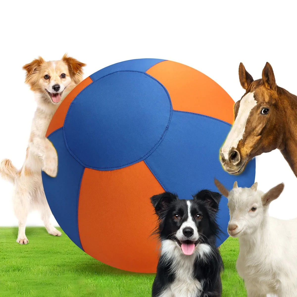 Juguete inflable para perros en color azul y naranja