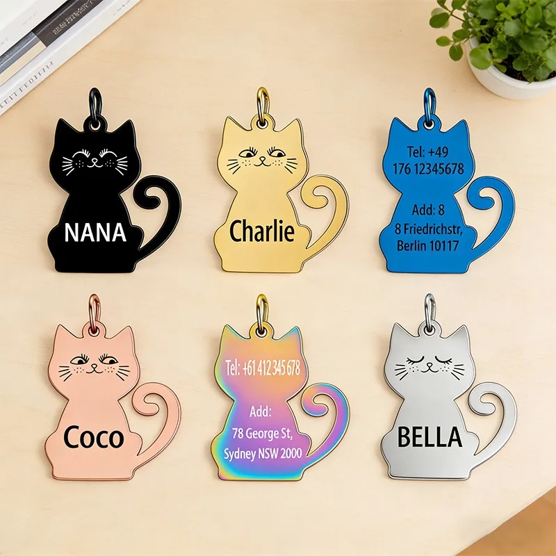 Collar personalizado con placa de identificación para gato y perro - imagen 2