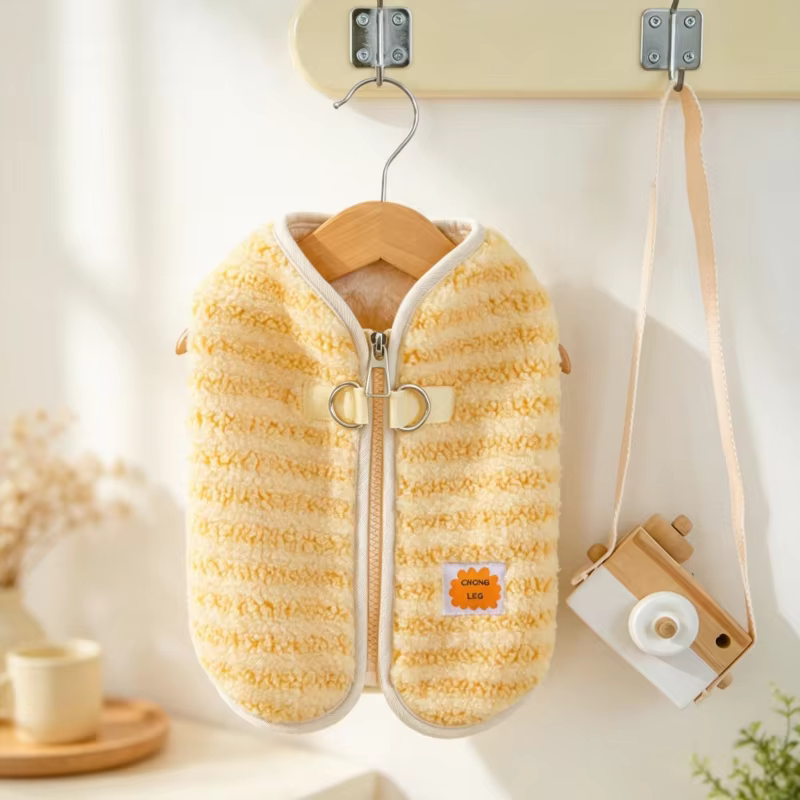 Chaqueta a rayas con cremallera para perro y gato – Sudadera cálida - imagen 4