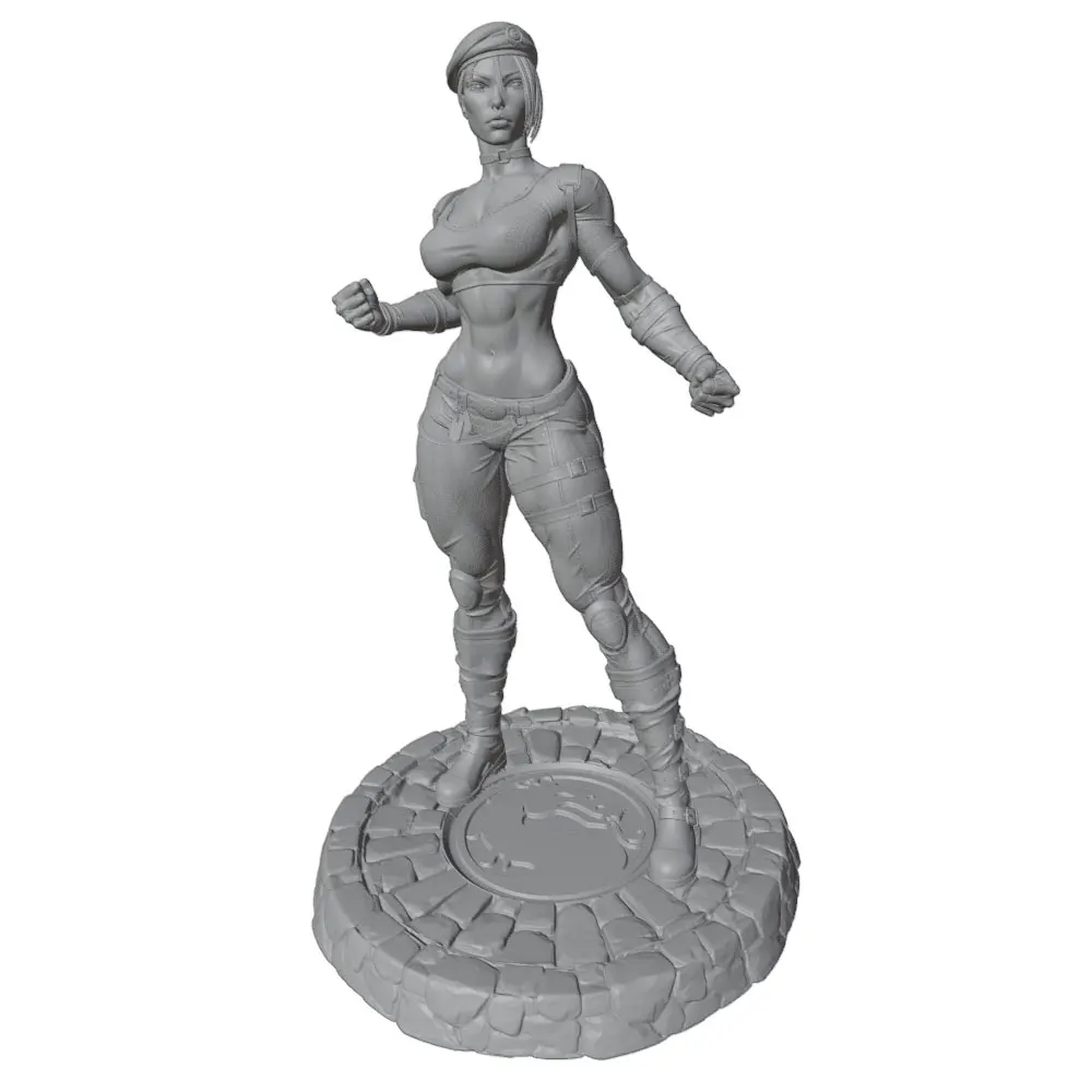 Figura de resina gris impresa en 3D DIY, sin montar ni pintar