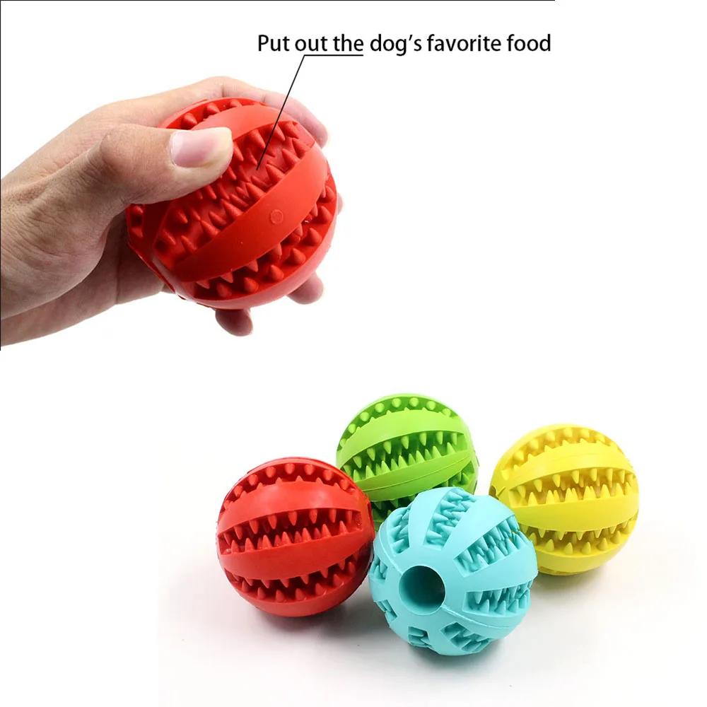 Pelota juguete de goma para perros y gatos: snacks y limpieza dental - imagen 4