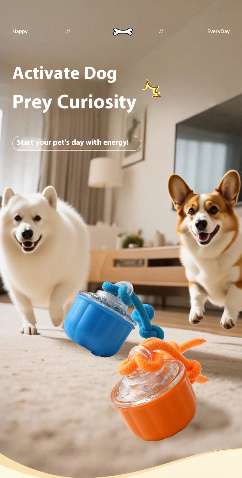 Bola móvil interactiva para perros