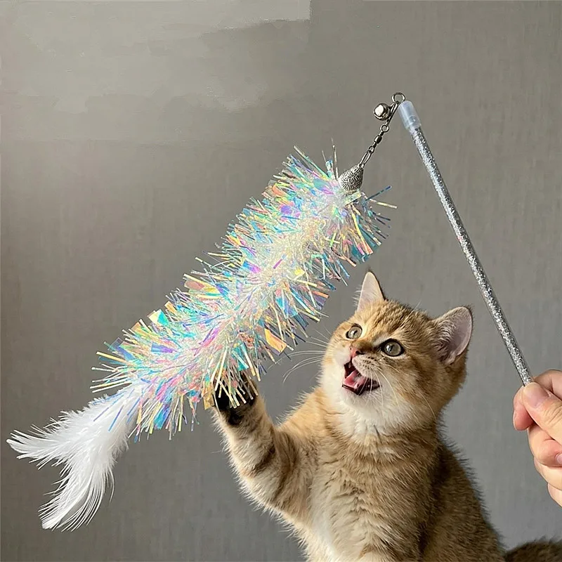Juguete interactivo para gatos – Varita de plumas con sonido - imagen 5