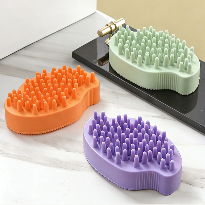 Cepillo de baño de doble cara para perros y gatos, vista frontal
