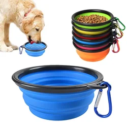 Cuenco de viaje plegable para perros y gatos con mosquetón