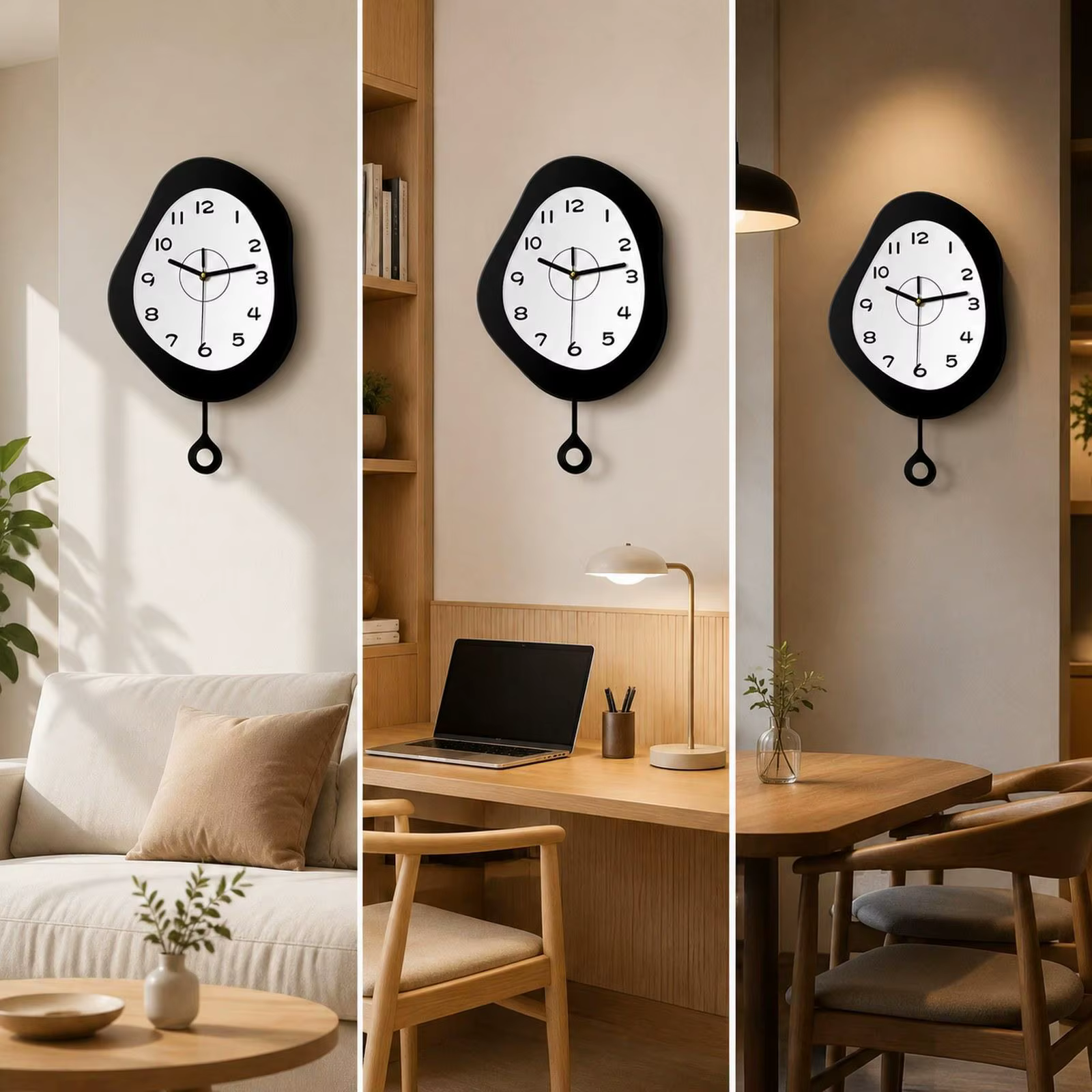 Reloj de pared silencioso sin tictac moderno decorativo hogar - imagen 4