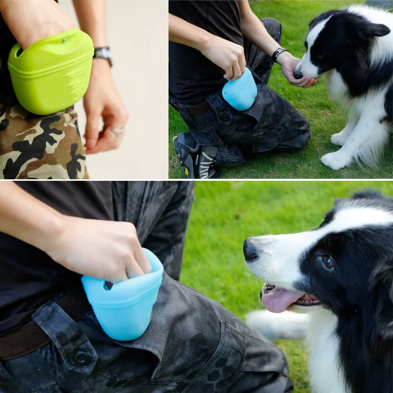 Bolsa de premios suave para perros portátil, con clip y cierre magnético - imagen 4