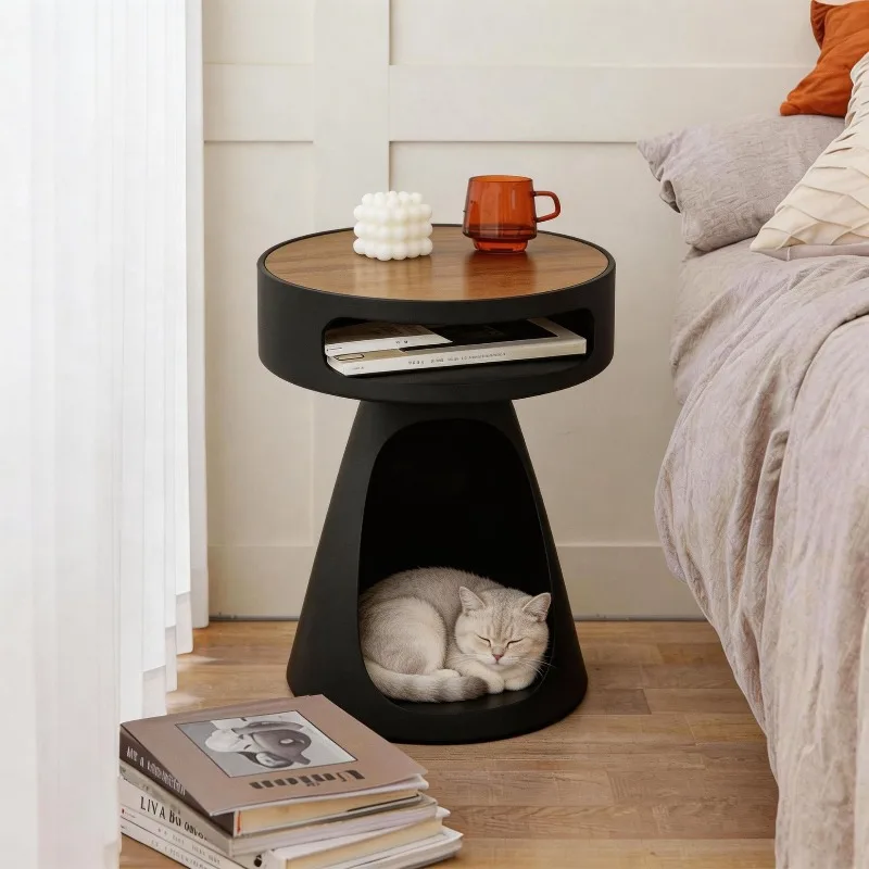 Mesa de noche 2 en 1 con cama-casa para gatos pequeños - imagen 3