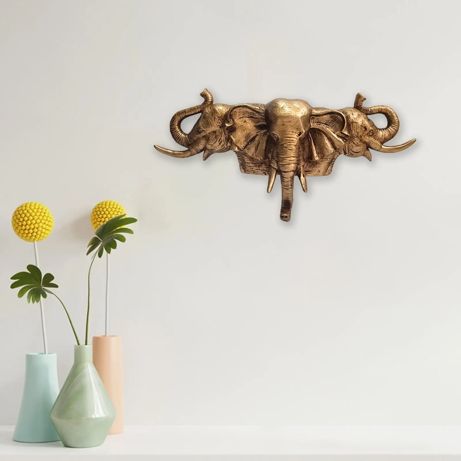 Cuadro decorativo de elefante dorado estilo vintage - imagen 2