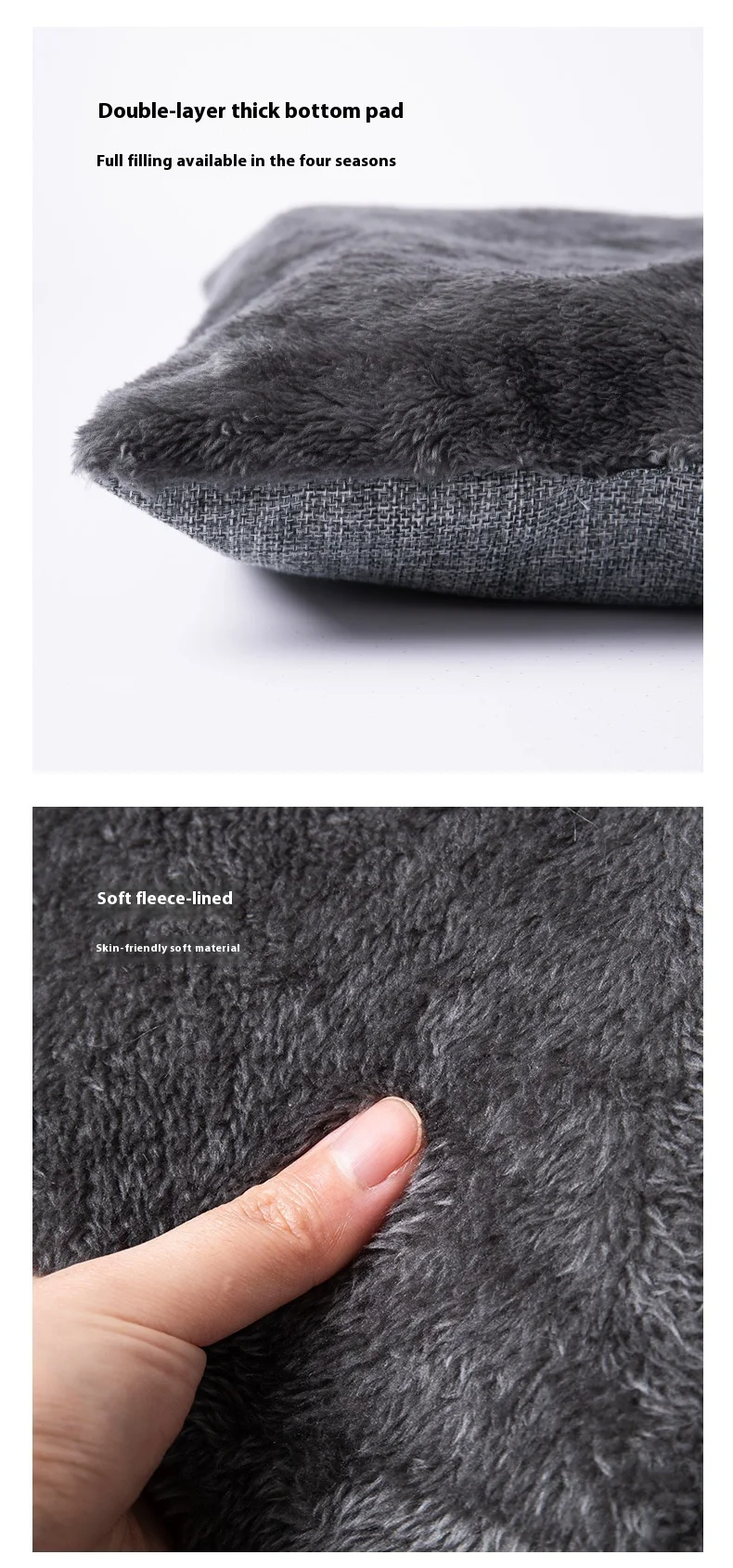 Detalle de costuras reforzadas y tejido resistente