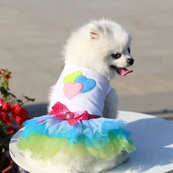 Vestido de verano con lazo para gatitas y perros pequeños, Chihuahua