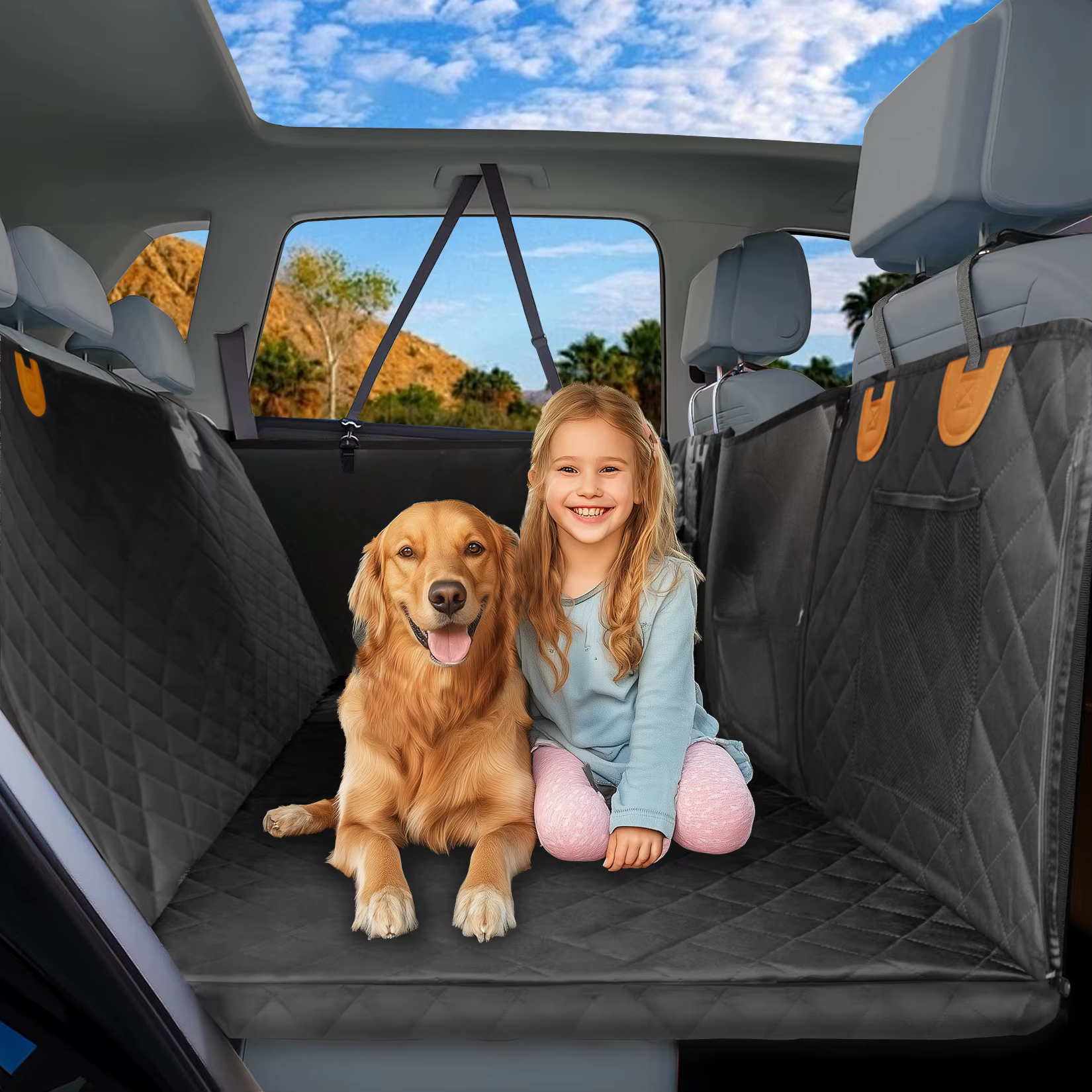 Hamaca impermeable para perros en coche con ventana de malla - imagen 2