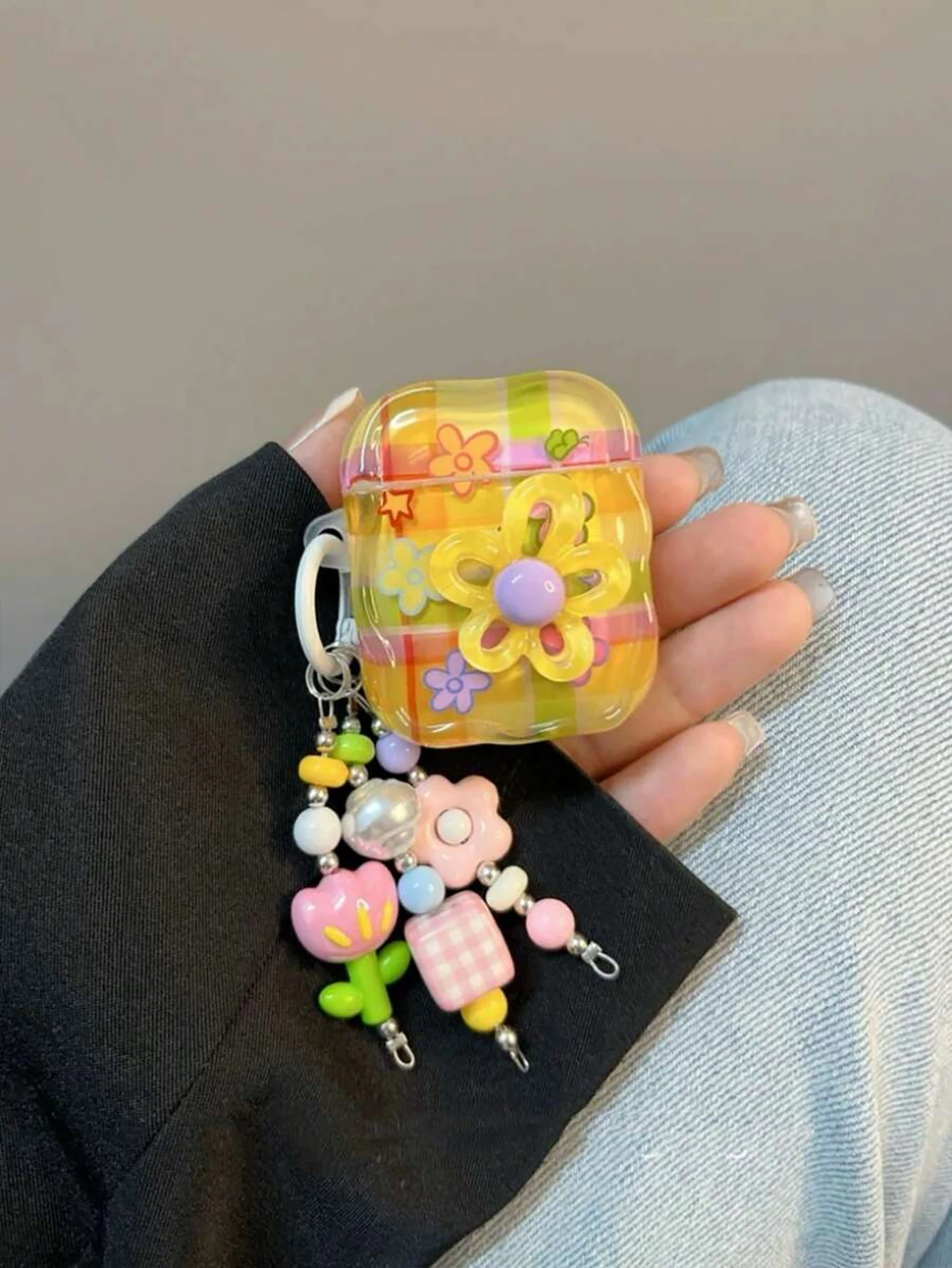 Funda AirPods Pro con diseño floral 3D – Estuche para auriculares mujer - imagen 2