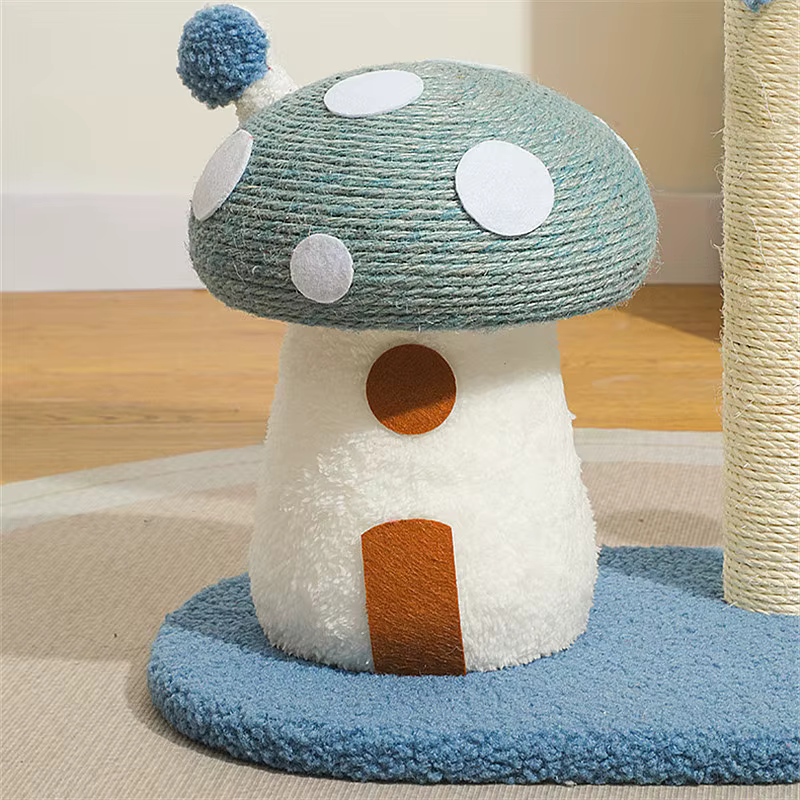 Rascador para gatos de sisal con forma de hongo y protector de sofá - imagen 3