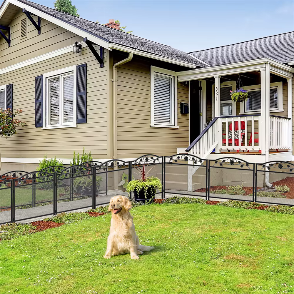 Cerca para perros con paneles de hierro forjado, barrera - imagen 3