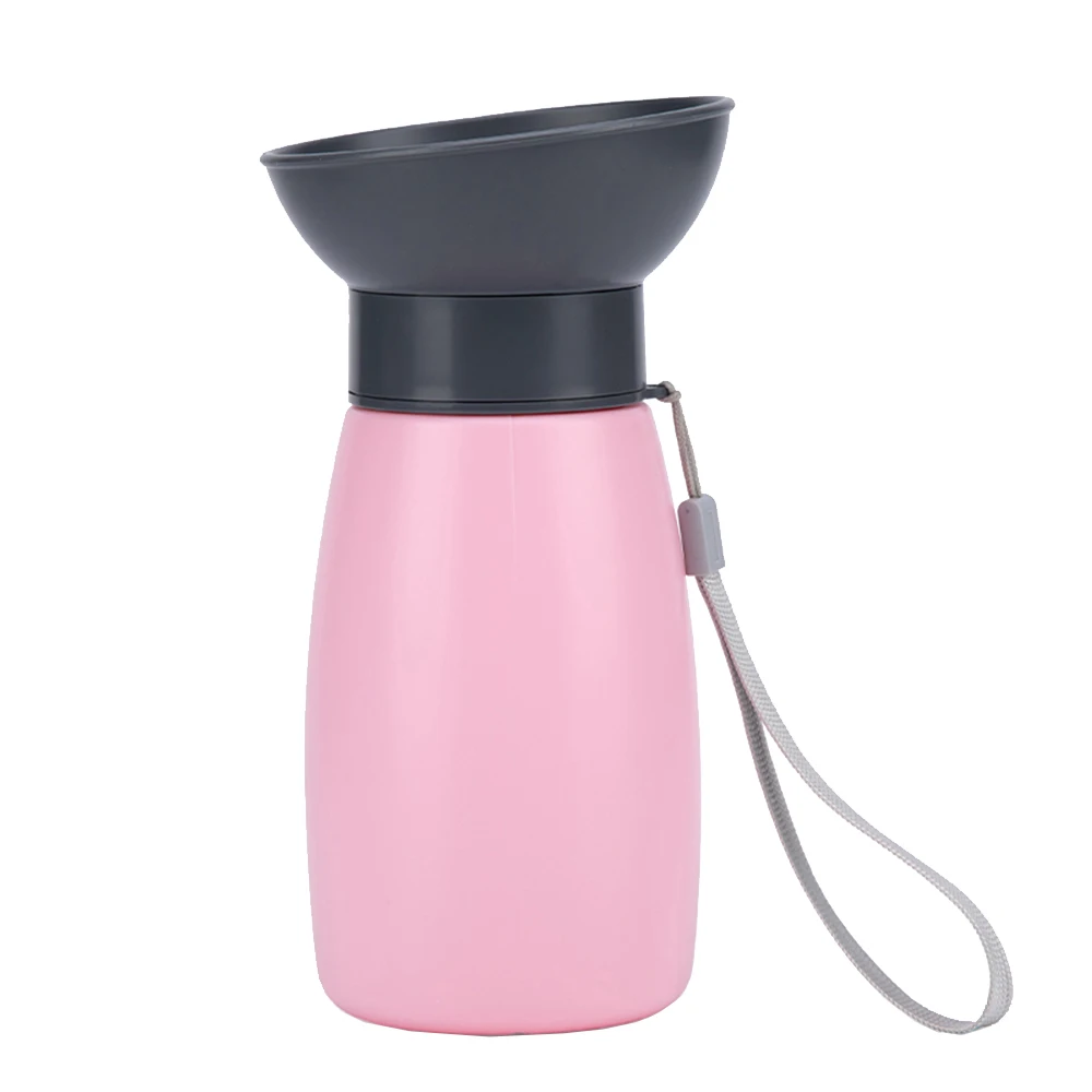 Botella de agua para perros en color rosa