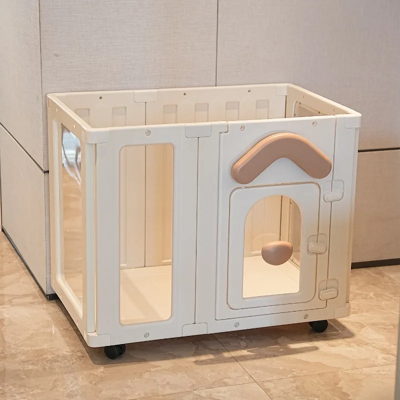 Corral portátil para perros con ruedas jaula interior fácil de limpiar - imagen 2
