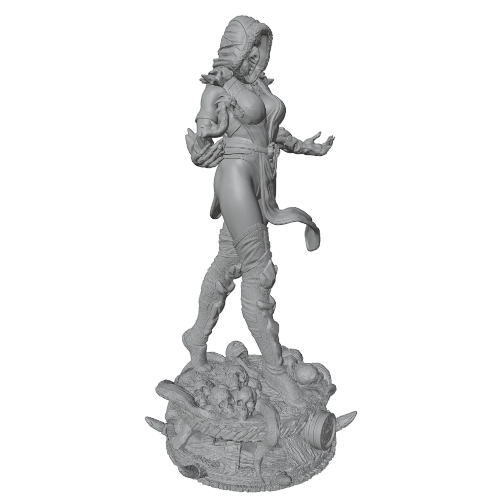 Figura DIY impresa 3D de personaje anime, modelo gris, sin montar