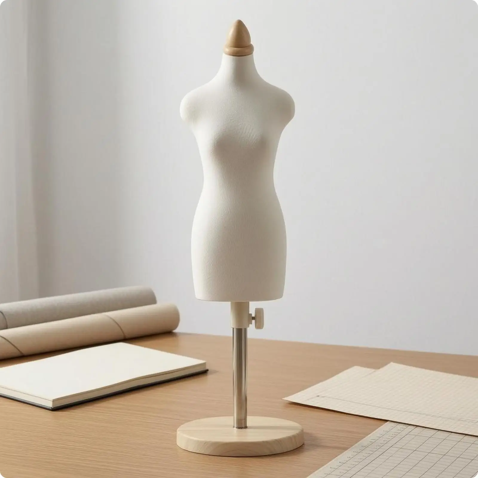 Maniquí de Torso Femenino Ajustable para Costura – Con Líneas Guía - imagen 4