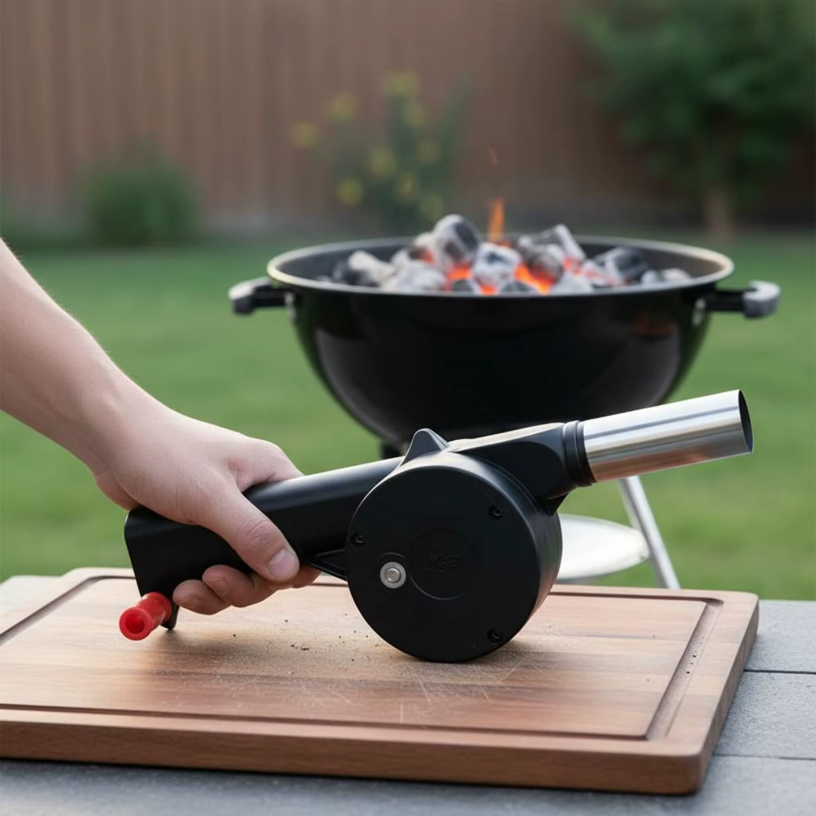 Ventilador manual de manivela para barbacoa – Enciende carbón rápido - imagen 3