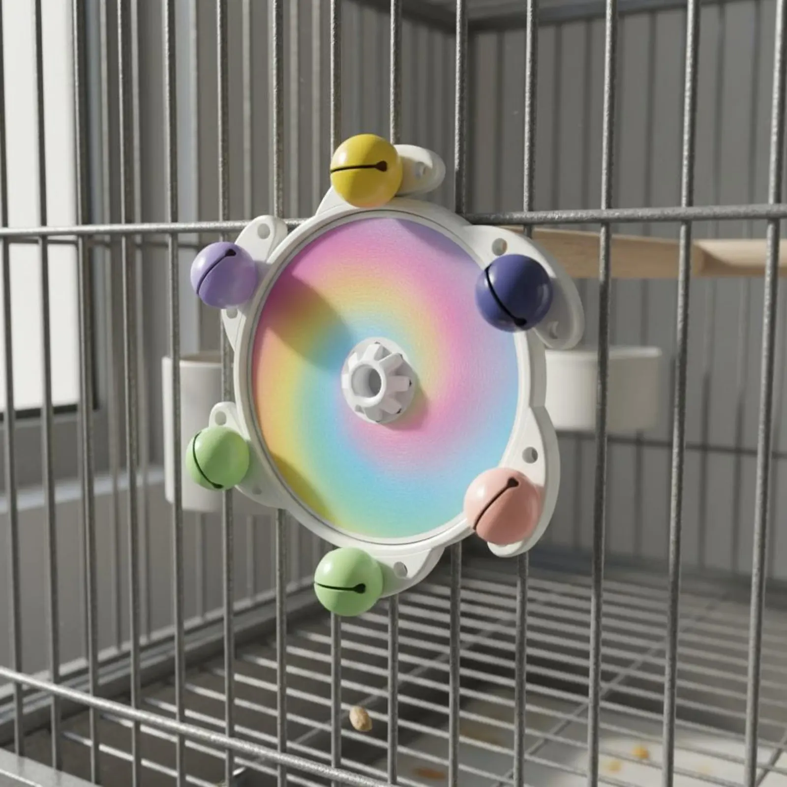 Juguete giratorio 360º para loros: rueda interactiva de jaula - imagen 5