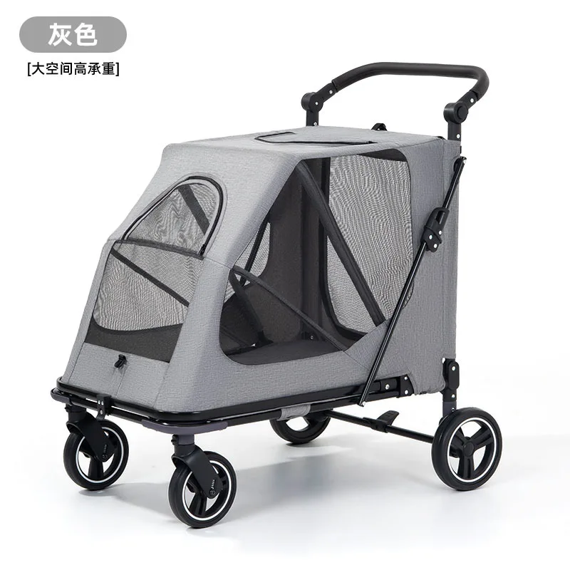 Carrito plegable para perros y gatos medianos grandes – clic - imagen 2