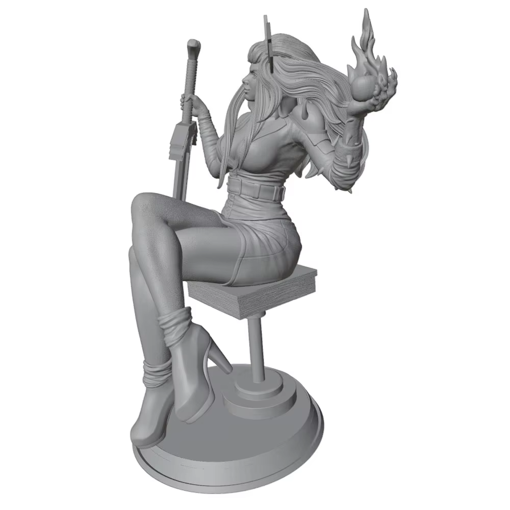 Kit figura DIY de resina gris, modelo sin montar - imagen 5