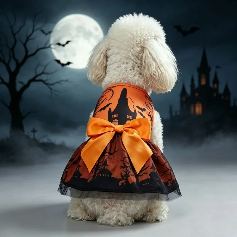 Disfraz Halloween tutú castillo para perros pequeños medianos y gatos
