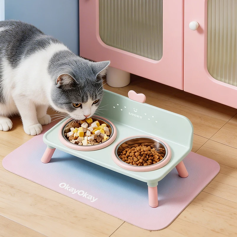 Tazón elevado anti-salpicaduras con soporte cuello para gatos y perros - imagen 5