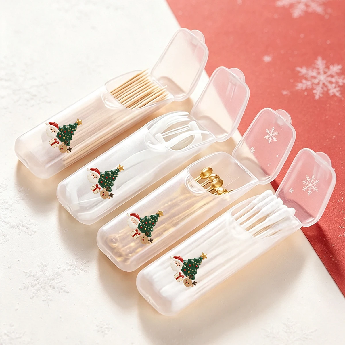 Mini Cajas Organizadoras Navidad x4 Transparentes – Para Joyas y Cosméticos en Viaje - imagen 2