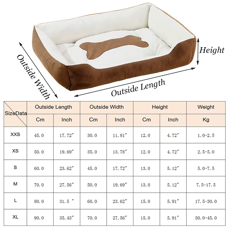 Cama de invierno para perros vista frontal con forma redondeada