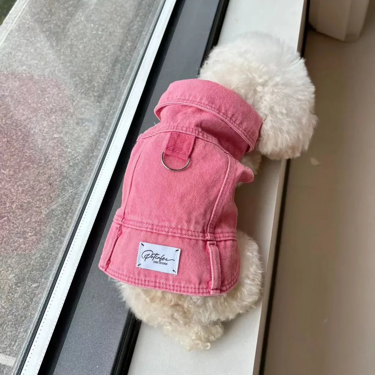 Chaleco vaquero de algodón lavado para perros y cachorros